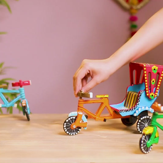 Wooden Handpainted Cycle rickshaw